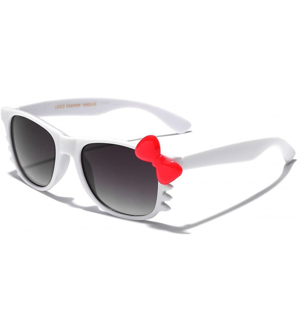 Rectangular Baby Toddler Hello Kitty Bow Tie Kids Sunglasses for Girls Boys Age up to 4 Years - White - Red Bow Tie - C111P3R...