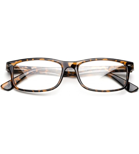 Semi-rimless Unisex Translucent Simple Design No Logo Clear Lens Glasses Squared Fashion Frames - Tortoise - C212IEAVOSP $18.20