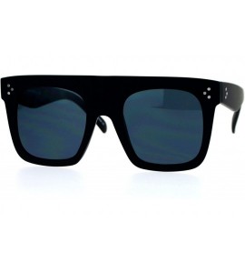 Wayfarer Super Thick Nerdy Mob Flat Top Horned Sunglasses - Matte Black - C8129UFZUDT $18.33