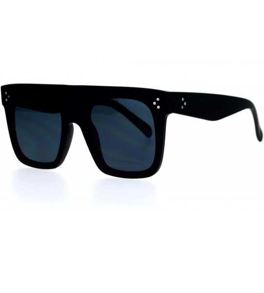 Wayfarer Super Thick Nerdy Mob Flat Top Horned Sunglasses - Matte Black - C8129UFZUDT $18.33