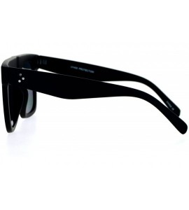 Wayfarer Super Thick Nerdy Mob Flat Top Horned Sunglasses - Matte Black - C8129UFZUDT $18.33