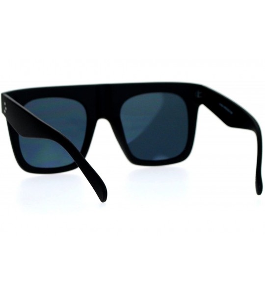 Wayfarer Super Thick Nerdy Mob Flat Top Horned Sunglasses - Matte Black - C8129UFZUDT $18.33