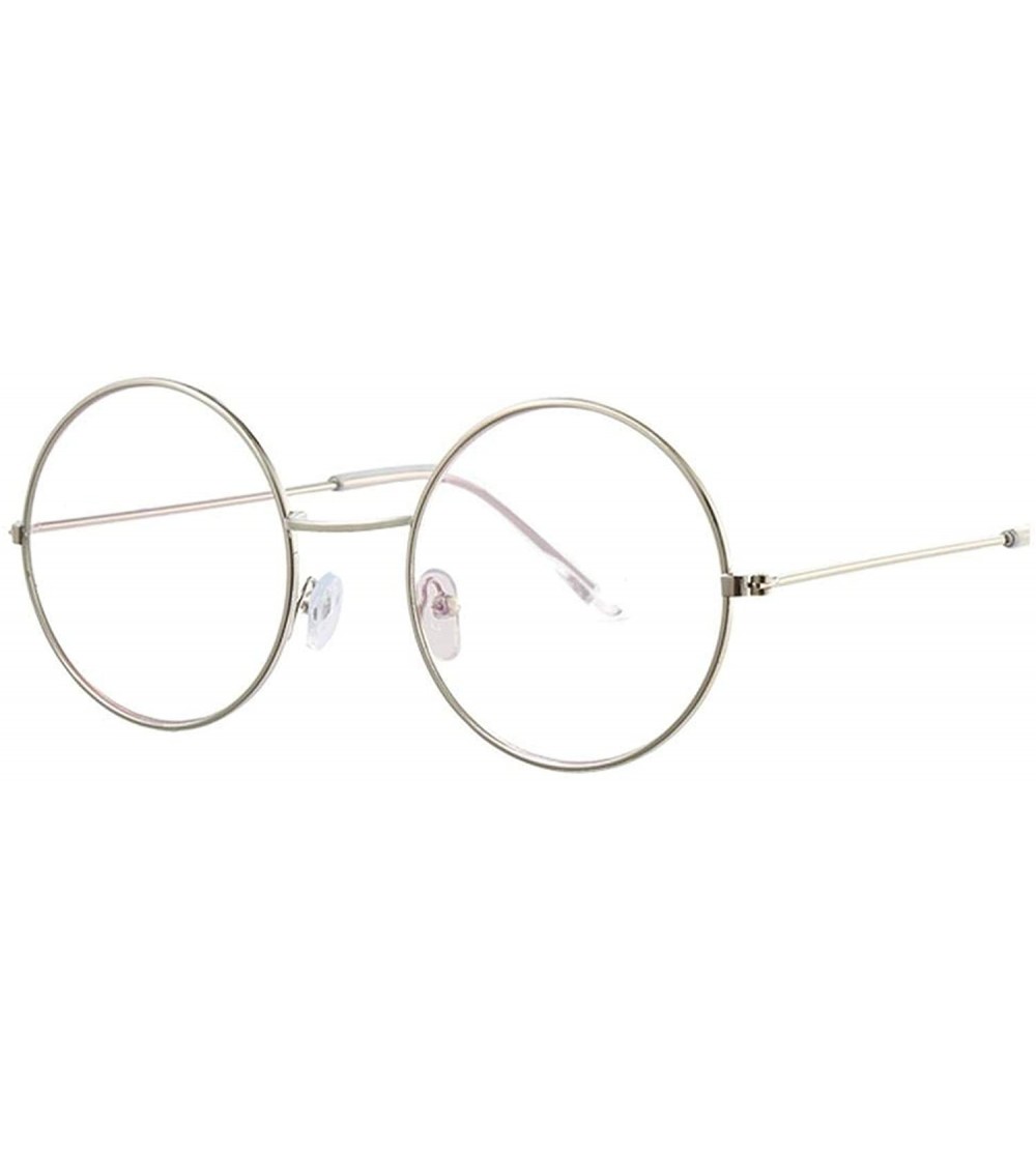 Goggle Vintage Round Sunglasses Women Ocean Color Lens Mirror Design Metal Frame Circle Glasses Oculos UV400 - Silver - CK197...