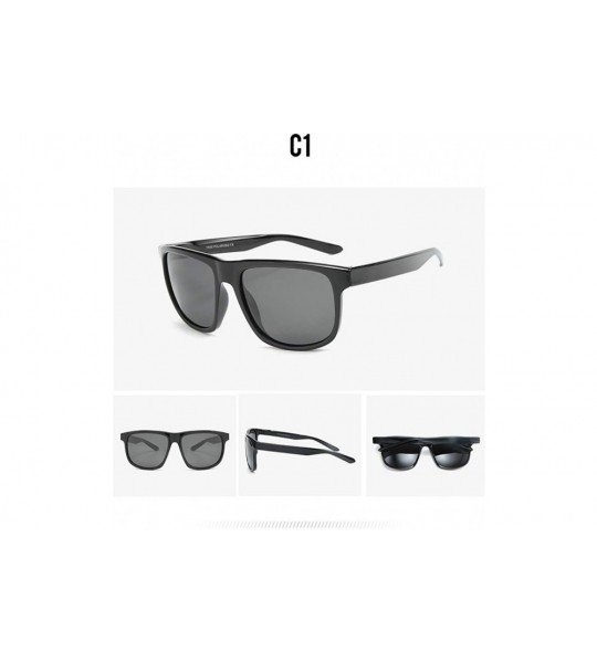 Round Hot pop sunglasses polarized lenses stylish men driving sunglasses - Black C1 - C71904U26O9 $33.49