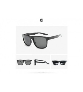 Round Hot pop sunglasses polarized lenses stylish men driving sunglasses - Black C1 - C71904U26O9 $33.49