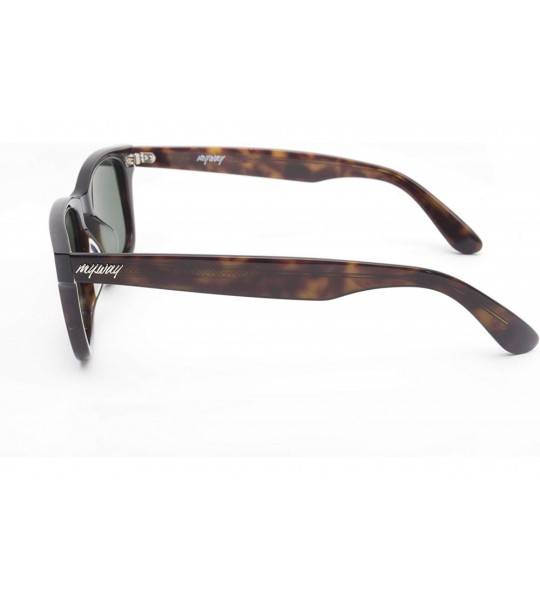 Round Italy Style Sunglasses Real Polarized Crystal Glass - CA18Q53X4Z5 $60.50