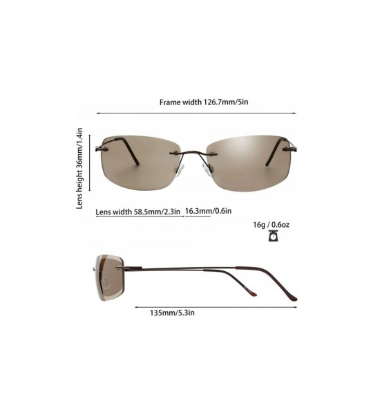 Round Minimalist Small Rectangular Sunglasses Clear Eyewear Spring Hinge - Gift Box Package - 106-brown- Brown - CO193N3EU3R ...