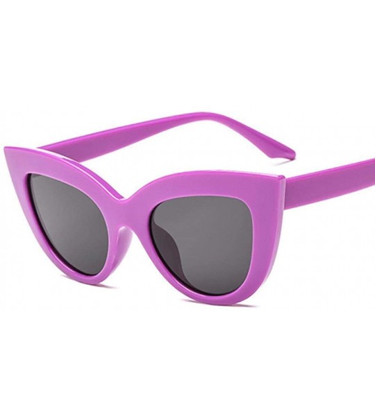 Aviator Vintage Cat Eye Sunglasses Women Fashion Tinted Color Lens Men Random Color - Random Color - CY18XAKX5YC $18.49