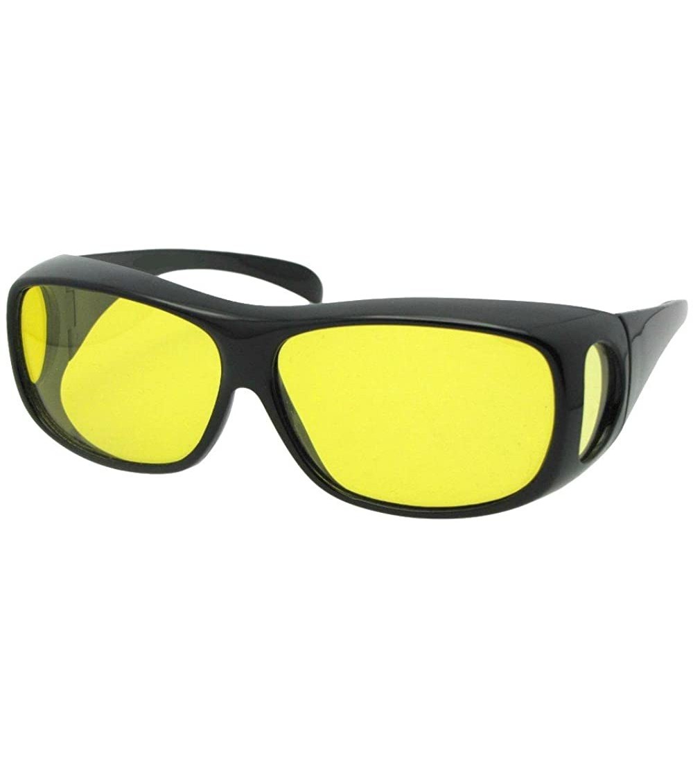 Rectangular Medium Polarized Fit Over Sunglasses F1 - Black-light Yellow Lens - CF186LYRUY6 $30.57