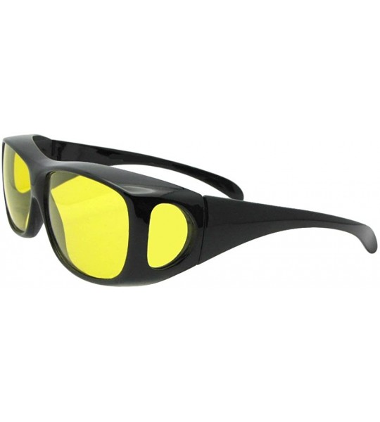 Rectangular Medium Polarized Fit Over Sunglasses F1 - Black-light Yellow Lens - CF186LYRUY6 $30.57