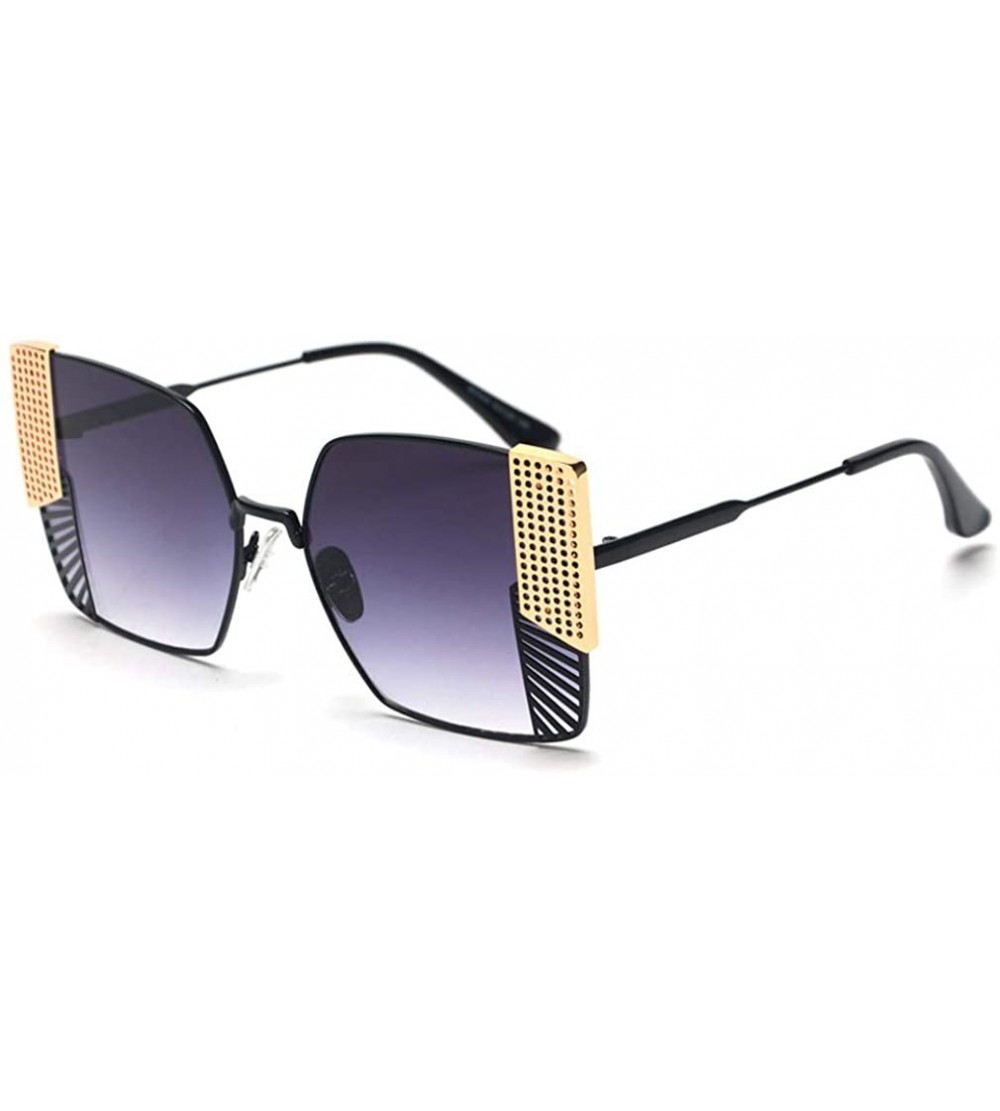 Rimless Small Square Rimless Gradient Lens Sunglasses-Hip Hop Sequins - Eyebrows - Glasses - 33yj-black - CR18M5KSQC4 $33.89