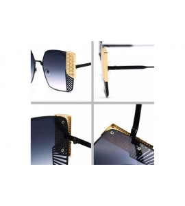 Rimless Small Square Rimless Gradient Lens Sunglasses-Hip Hop Sequins - Eyebrows - Glasses - 33yj-black - CR18M5KSQC4 $33.89