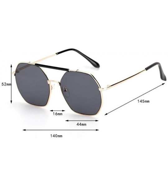 Aviator 2019 new sunglasses- double beam polygonal metal frame glasses- ladies sunglasses - E - CW18SEHDIDZ $74.18