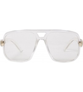 Aviator Hip-Hop Fashion Retro Glasses - Clear - CM180GINQHM $17.44