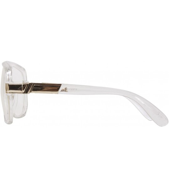 Aviator Hip-Hop Fashion Retro Glasses - Clear - CM180GINQHM $17.44