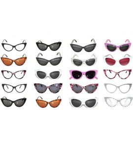 Goggle 20 Pirs Wholesale Lot Cat Eye Sunglasses Colored Plastic Frame Colored Lens - C118CGL7XUZ $65.69