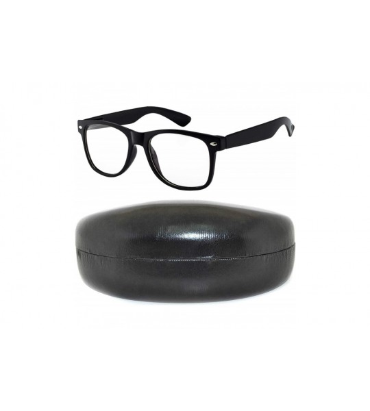 Wayfarer Vintage Retro Sunglasses with Hard Clamshell Case Many Colors - Nerd-blk_&_case-textur-blk - CU11RGWAF2T $19.47