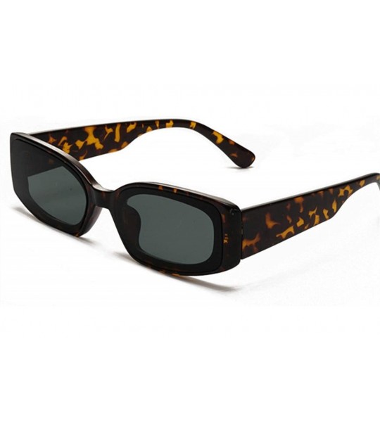 Cat Eye Cat Eye Sunglasses Women Fashion Rectangle Sun Glasses Vintage Candy Color Eyewear Shades - Leopard - CR1985GDX56 $55.82