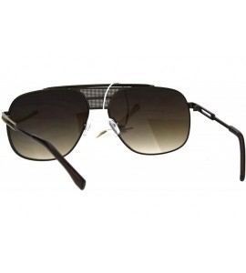 Square Mens Designer Fashion Sunglasses Stylish Square Metal Frame Mesh Bridge - Brown (Brown) - CU186TQOYNU $23.34