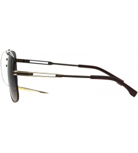 Square Mens Designer Fashion Sunglasses Stylish Square Metal Frame Mesh Bridge - Brown (Brown) - CU186TQOYNU $23.34