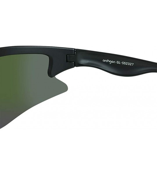 Sport Polarized Sunglasses Baseball Softball - Black + Revo Blue - C518G8W23AZ $35.40