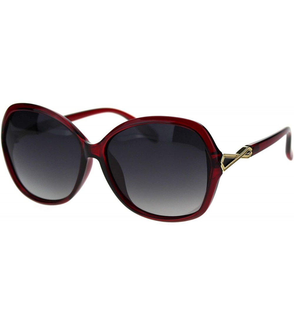 Butterfly Polarized Lens Womens Geometric Art Deco Jewel Butterfly Sunglasses - Red Smoke - C518TQOZ55O $26.28
