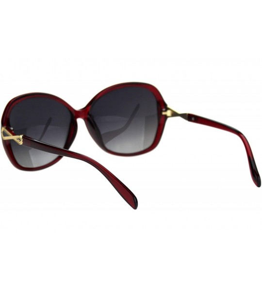 Butterfly Polarized Lens Womens Geometric Art Deco Jewel Butterfly Sunglasses - Red Smoke - C518TQOZ55O $26.28