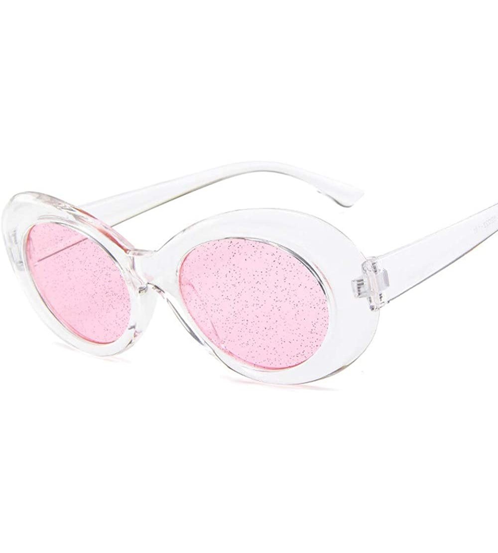 Goggle Sunglasses Flash Pink Sunglasses Dazzle Color Sunglasses Fashion Sunglasses - Clear Powder Tablets - CL18TNSHS4X $17.32