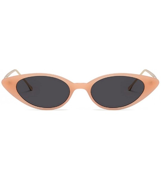 Goggle Unisex Vintage Slender Oval Sunglasses Small Metal Frame lens eyewear - Orange Powder - C918DTQ8GUO $21.02