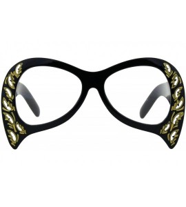 Butterfly Womens Upside Down Peacock Wing Shape Plastic Sunglasses - Black Clear - CQ18HK2AMD3 $24.04