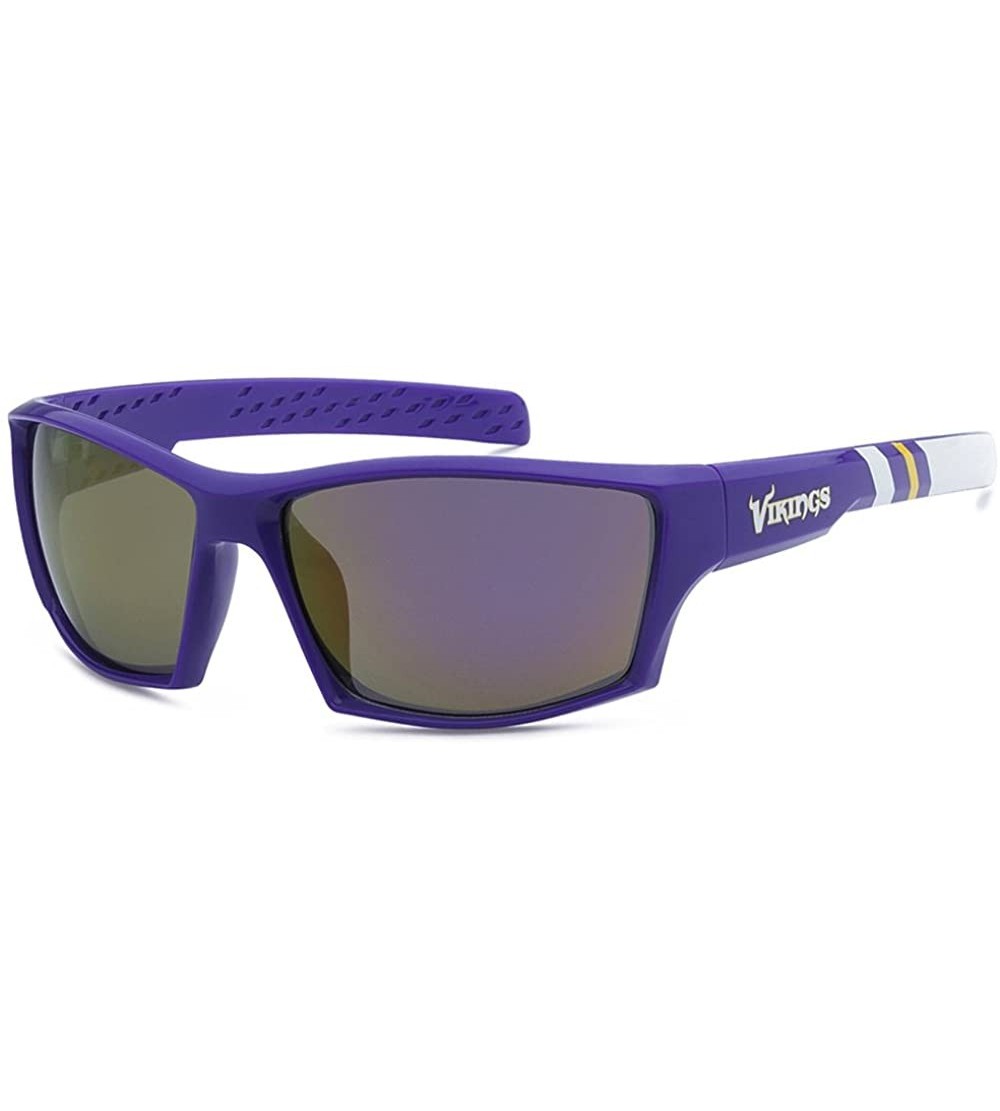 Wrap NFL Minnesota Vikings Striped Team Sports Wrap Polarized Sunglasses - CY182MGSXGR $25.27