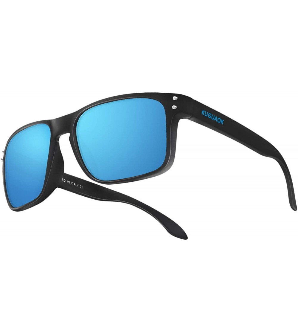 Square Polarized Square Sunglasses For Men and Women Matte Finish Sun Glasses UV Protection Glasses - C7192TOXRKU $22.52