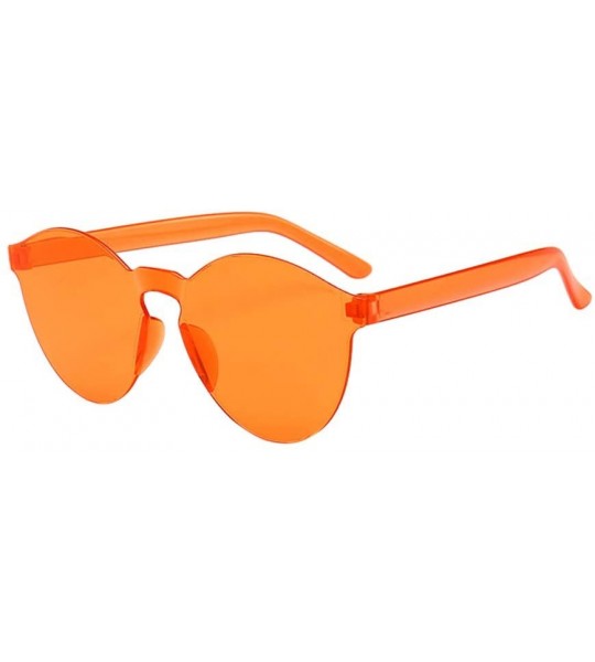 Aviator Rimless Sunglasses Women Transparent Candy Color Tinted Frameless Glasses Eyewear (J) - J - C51903DS067 $17.13