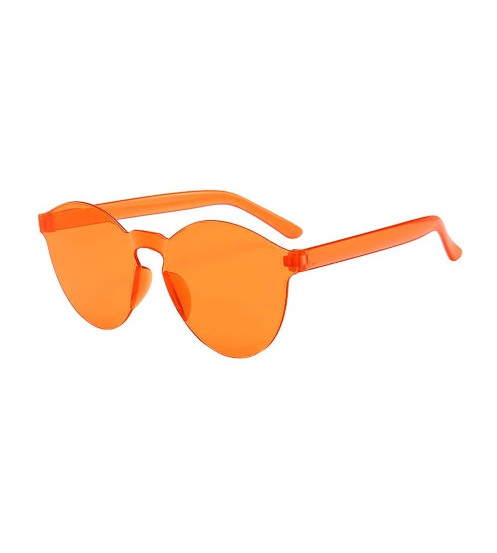Aviator Rimless Sunglasses Women Transparent Candy Color Tinted Frameless Glasses Eyewear (J) - J - C51903DS067 $17.13