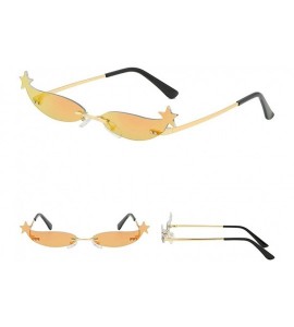 Semi-rimless Vintage Irregular Shape Sunglasses With Little Star Decor Retro Style Glasses - D - CO196SRCGDW $17.45