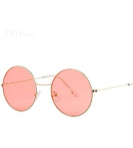 Round Fashion Bule Round Sunglasses Women Brand Designer Luxury Sun Glasses Gold Blue - Gold Blue - CV18Y5UO28L $17.35