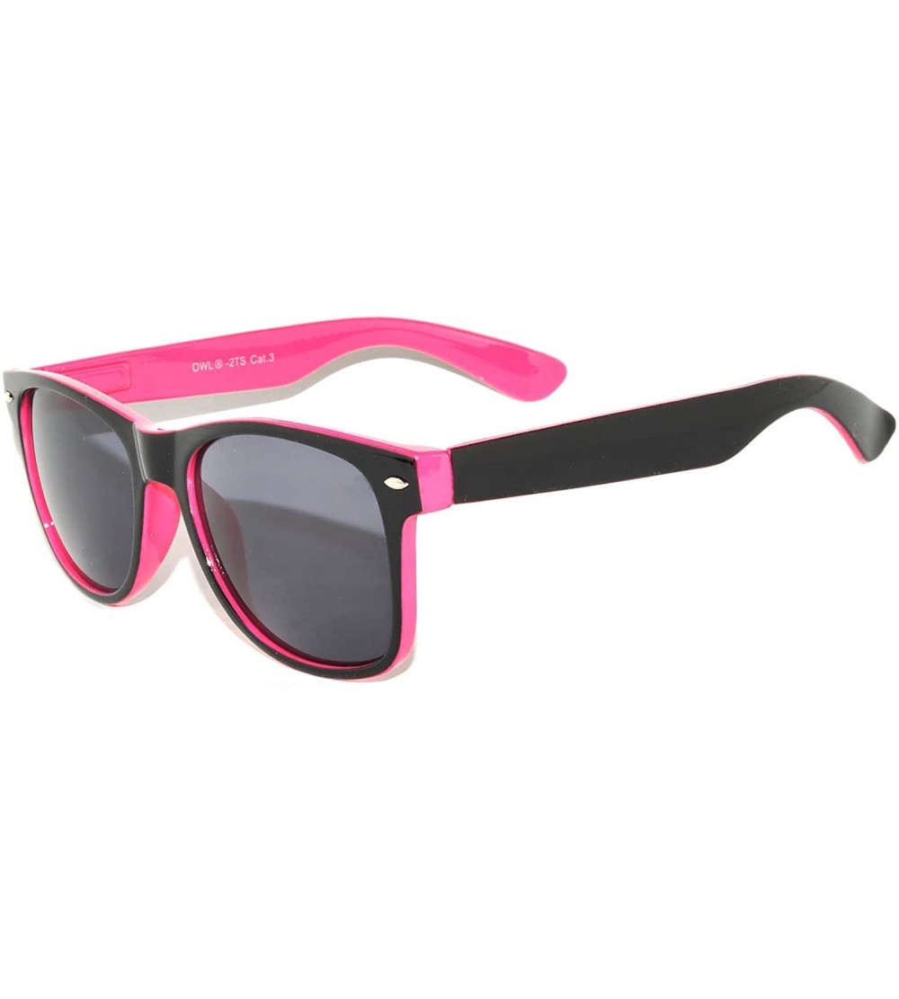 Wayfarer Vintage Two Tone Sunglasses Smoke Lens Retro Stylish UV 400 - Pink - CY11PNAYOCN $17.57