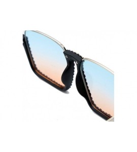 Square new manual point drill transparent sunglasses large box square ladies brand designer sunglasses - C2 - CR192EUYXEU $26.53