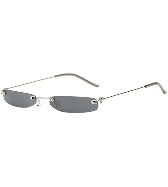 Rectangular Fashion Small Frame Eyewear Squared Rectangular Sunglasses (Style B) - CG196GWHK0O $17.21