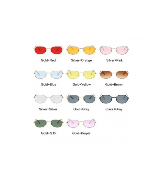 Semi-rimless Vintage Small Octagon Sunglasses Women Ladies Fashion Shade Brand Designer Square Metal Frame Sun Glasses - CZ19...