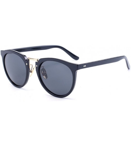 Wayfarer Round Sunglasses Large Frame Sunglasses Eyewear - Black - C512GZAE4FB $24.79