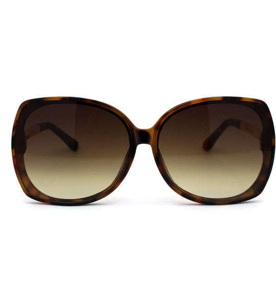 Butterfly Womens Metal Chain Arm Diva Chic Butterfly Sunglasses - Tortoise Gold Brown - CN194KSCU3K $24.52