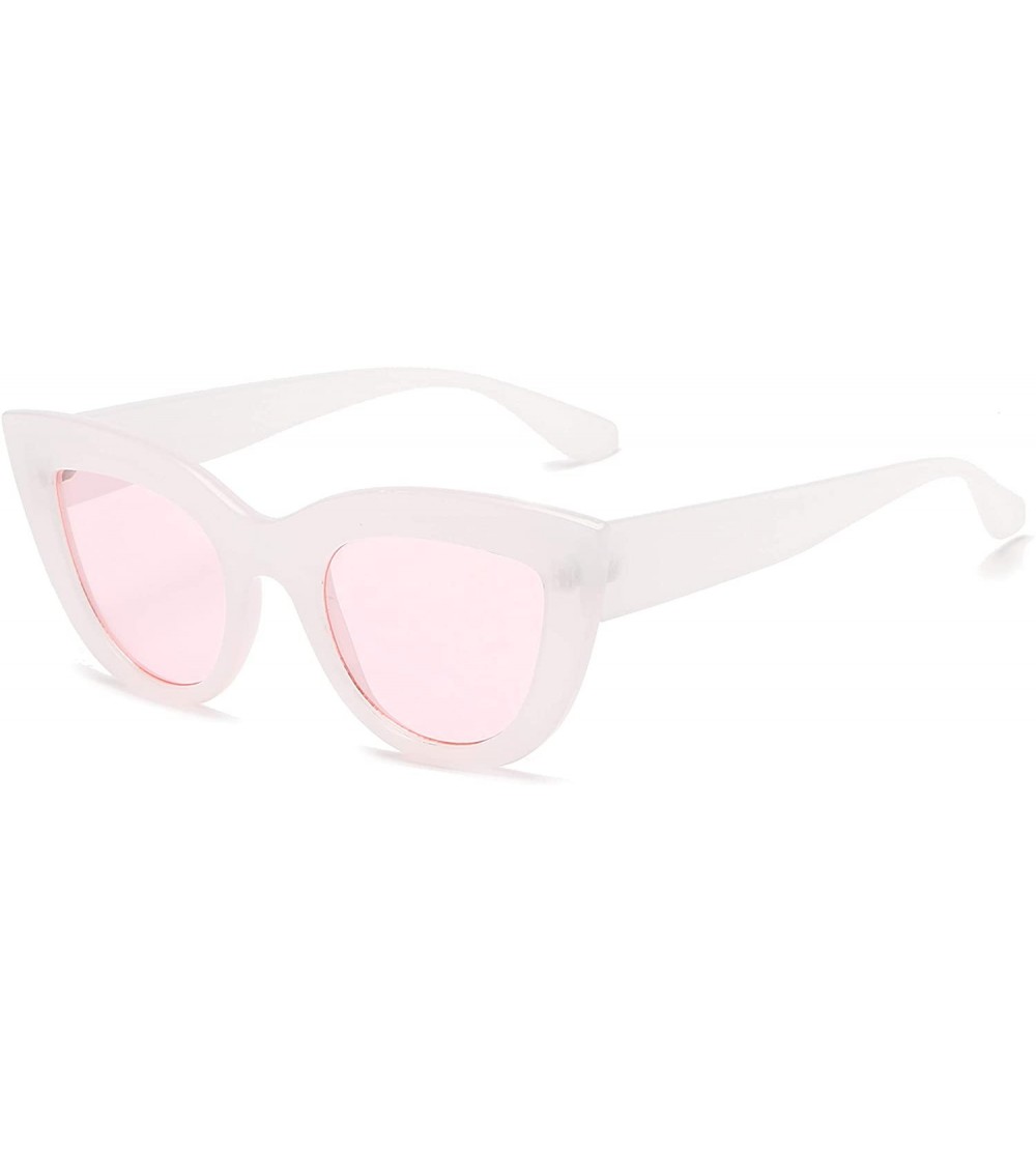 Round Women Retro Vintage Mod Style Round Cat Eye Fashion Sunglasses - Pink - C718IGH66HQ $19.02