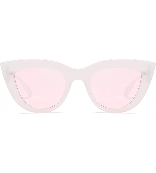 Round Women Retro Vintage Mod Style Round Cat Eye Fashion Sunglasses - Pink - C718IGH66HQ $19.02