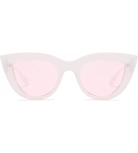 Round Women Retro Vintage Mod Style Round Cat Eye Fashion Sunglasses - Pink - C718IGH66HQ $19.02