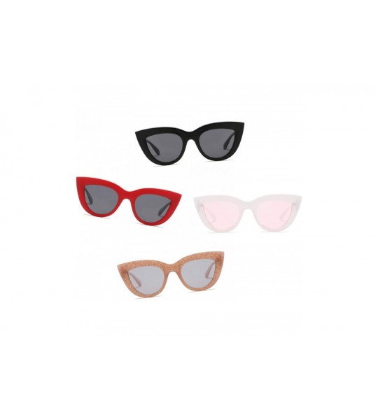 Round Women Retro Vintage Mod Style Round Cat Eye Fashion Sunglasses - Pink - C718IGH66HQ $19.02