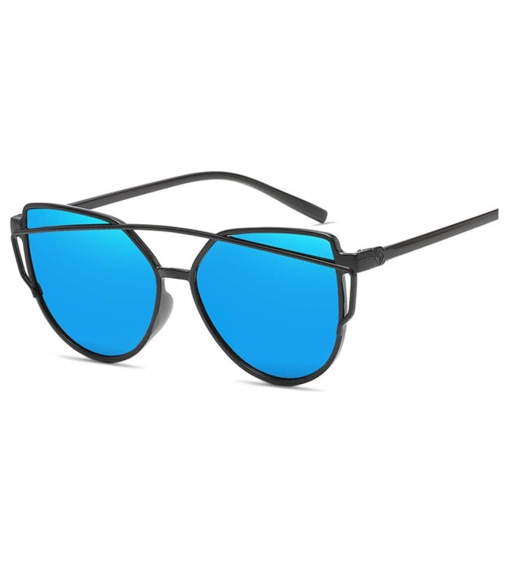 Cat Eye Fashion Sunglasses Glasses Coating - Blue - C0197WD4ZEN $44.91