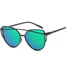 Cat Eye Fashion Sunglasses Glasses Coating - Blue - C0197WD4ZEN $44.91