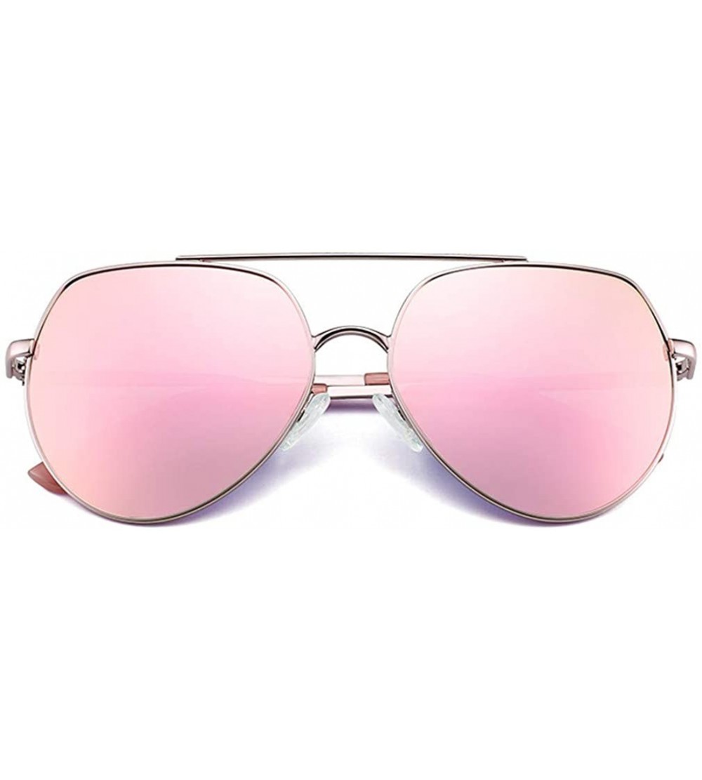 Aviator Unisex Aviator Sunglasses Polarized Sun Glasses For Men or Women - Pink - C418WTNXG6Q $32.56