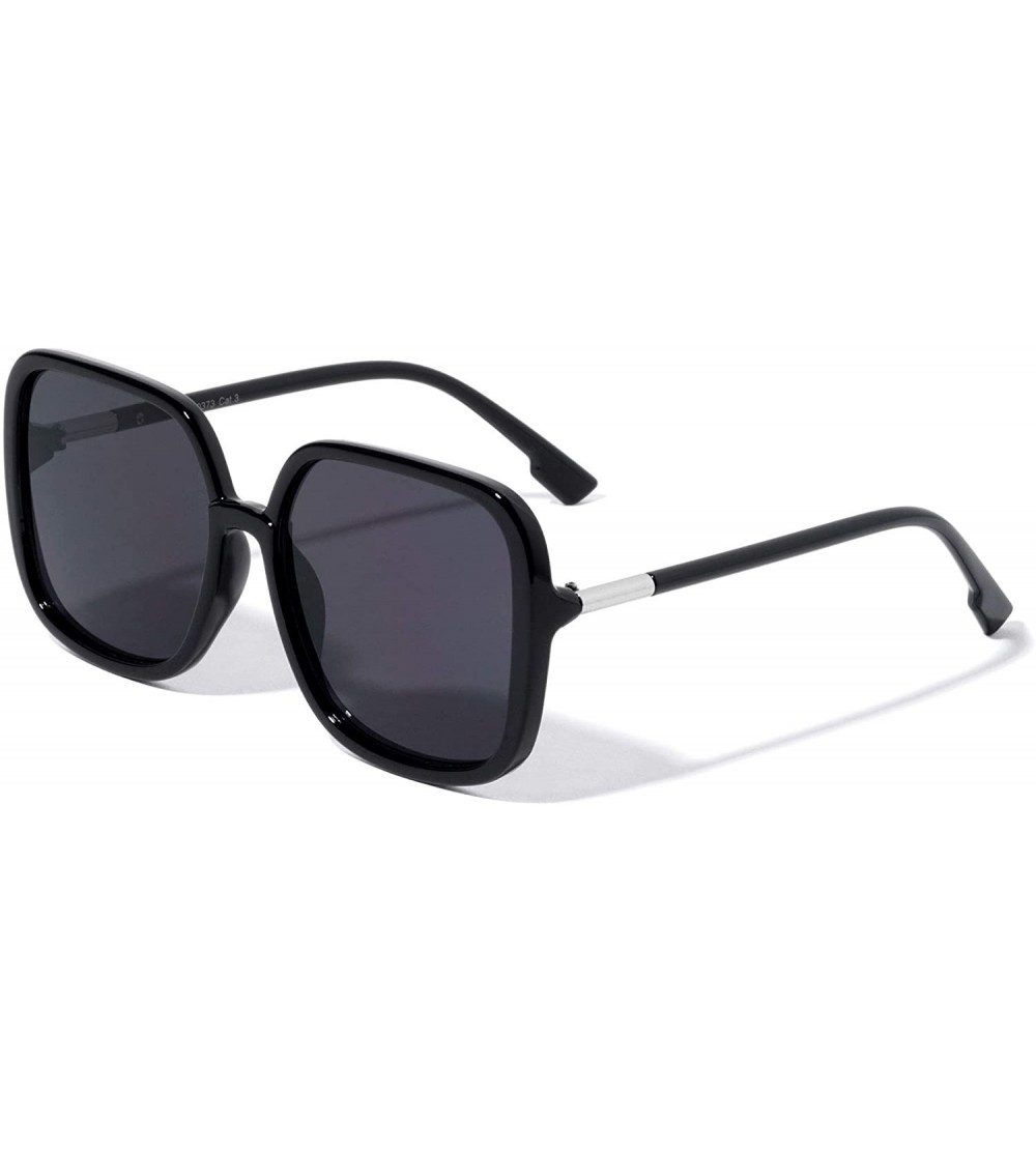 Round Round Square Fashion Sunglasses - Black - C21972CA0A4 $26.52